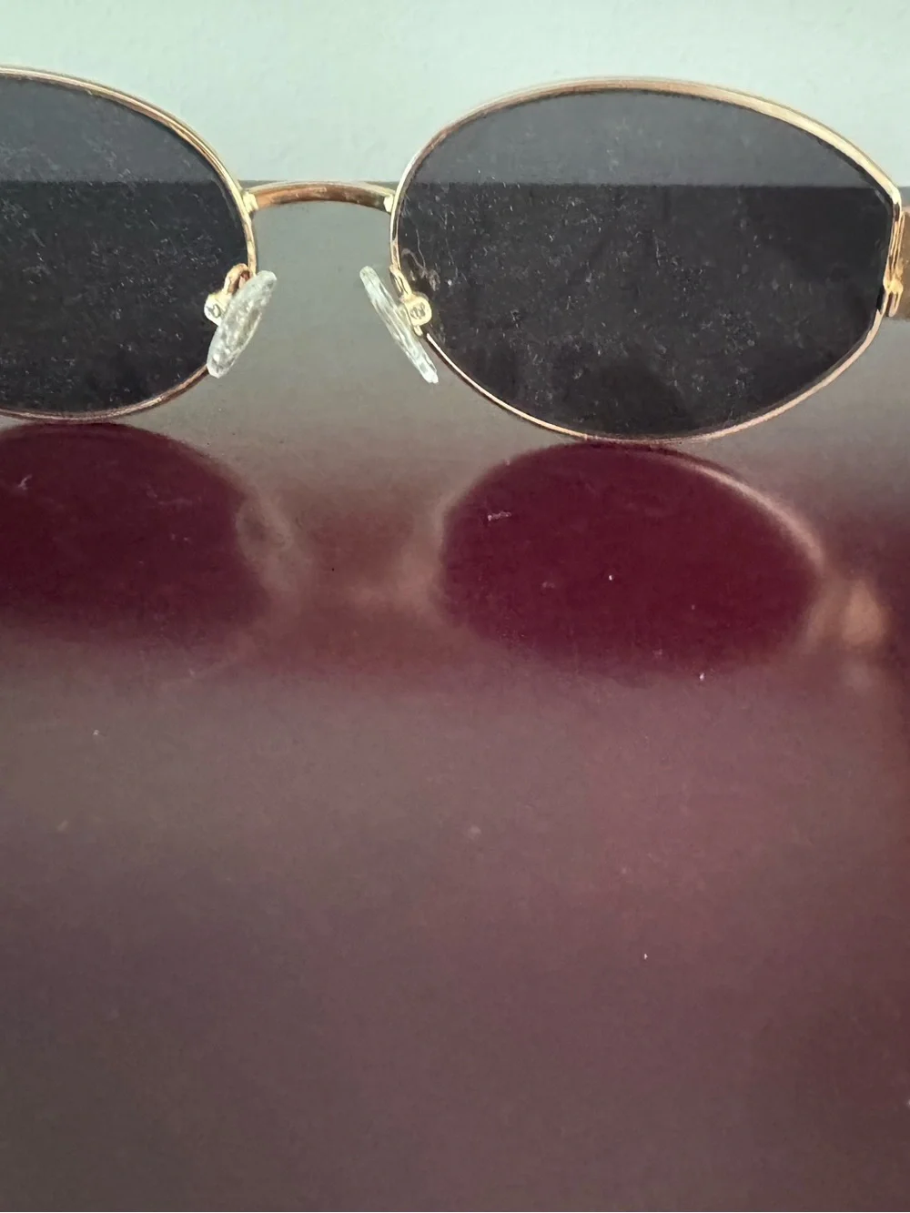 Amazon Gold Frame Oval Black Lens Sunglasses